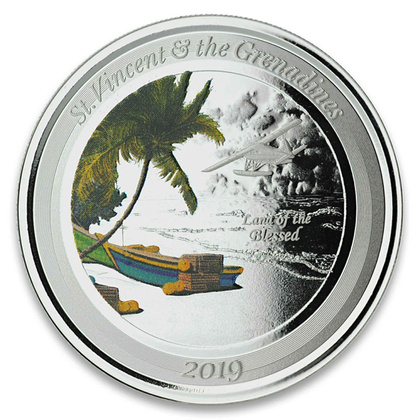 St. Vincent & The Grenadines: Island Hopping kolorowany 1 uncja Srebra 2019 Proof