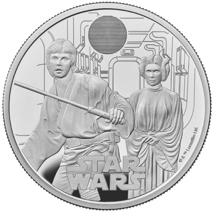 Star Wars: Luke Skywalker and Princess Leia 2 oz Silver 2023 Proof 