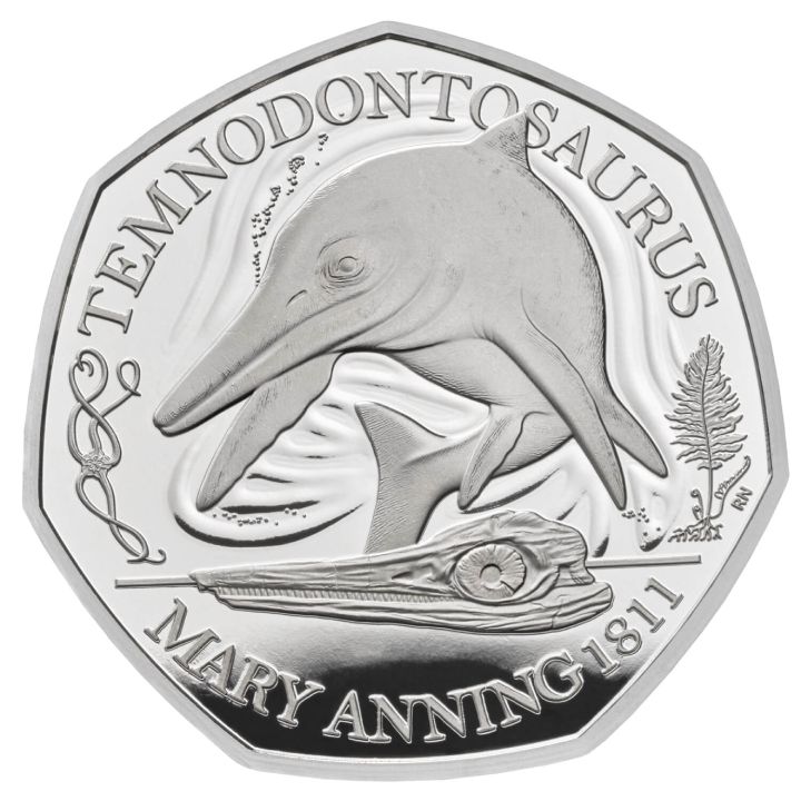 Tales of the Earth: Temnodontosaurus 50p Silver 2021 Proof 