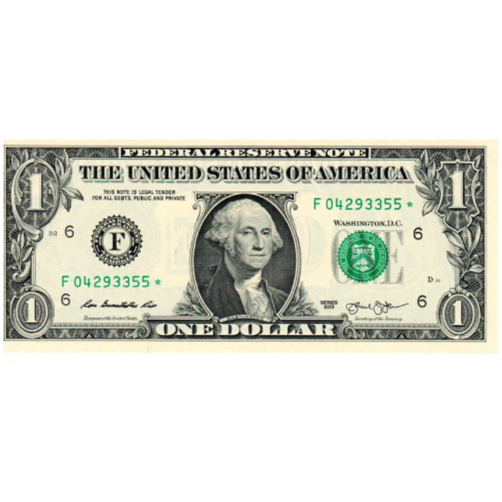 USA Banknote 1 Dollar (1 U.S. dollar / 1 USD) Star Note UNC