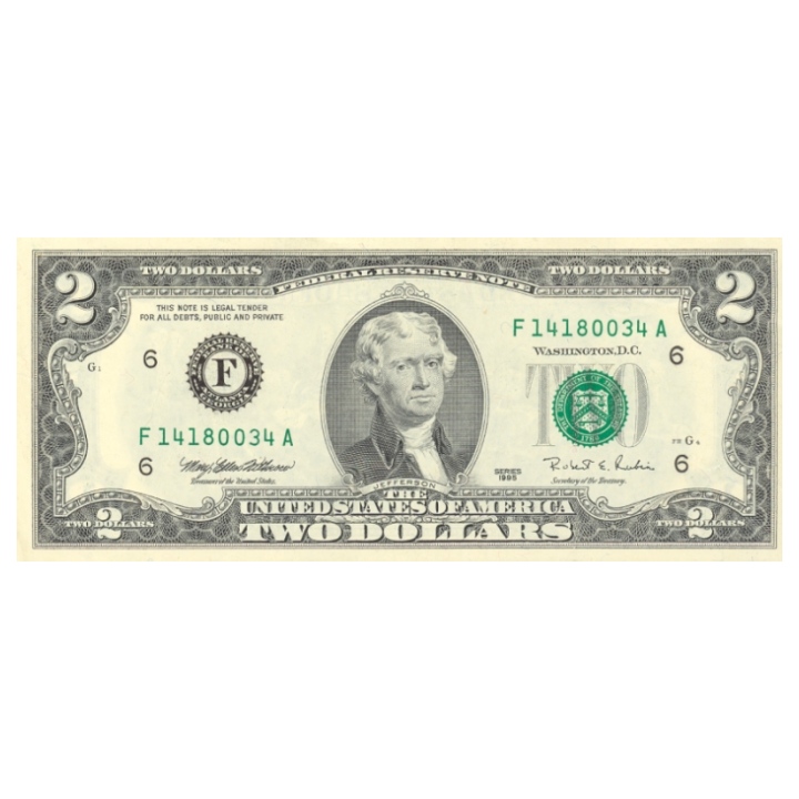 USA Banknote 2 Dollars (2 U.S. dollars / 2 USD) UNC