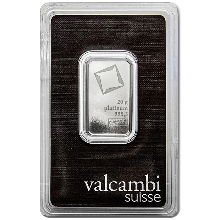 Valcambi 20 gram Platinum Bar 