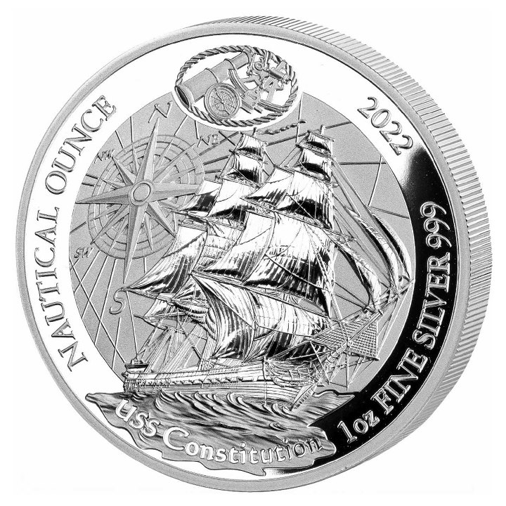 Rwanda Nautical Ounce USS Constitution 1 oz Silver 2022 Proof