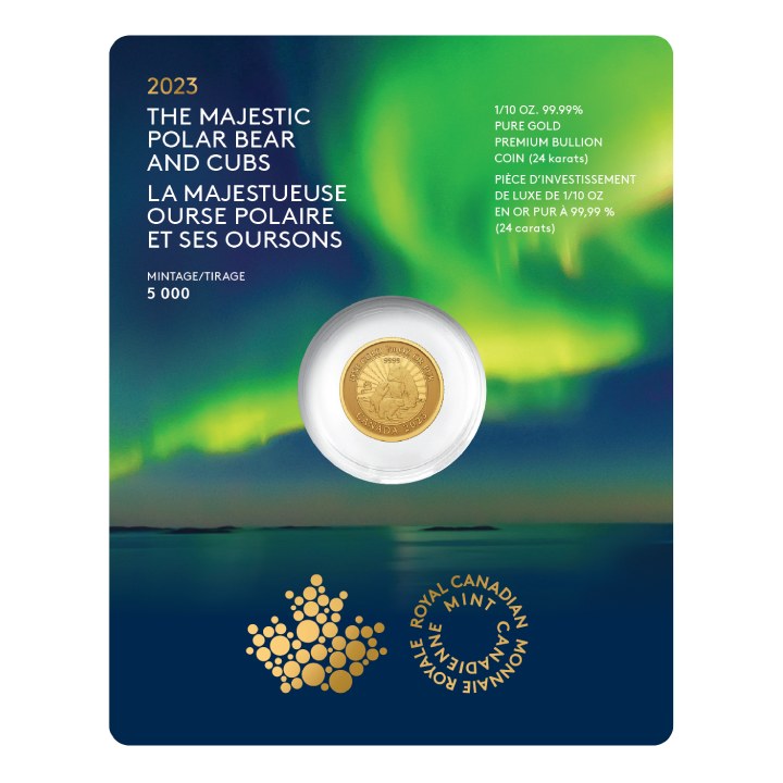 Canada: The Majestic Polar Bear 1/10 oz Gold 2023 (in the card