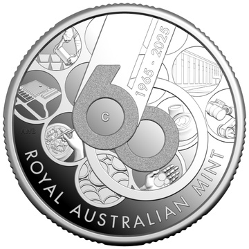 Die 60. Jubiläumsausgabe der Royal Australian $1 Silber 2025 Proof "C" Mintmark