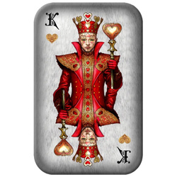 Asturmint: Poker Cards - King of Hearts coloured 2 oz Silber Bar 2024 Antique Finish