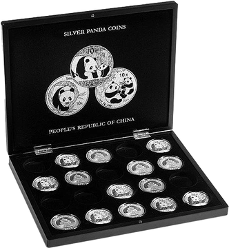 Leuchtturm Presentation cases for 20 Chinese Panda 1 oz Silver coins in capsules