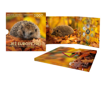 Polnische Umlaufmünzen "Igel" - Münzenset 1 gr - 5 zł 2007
