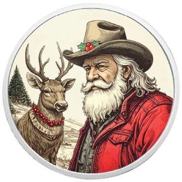 Western Santa koloriert 1 Unze Silber 2025 Proof