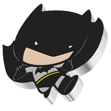 Niue: DC Comics – Batman Flying Chibi Coin, coloriert, 1 Unze Silber, 2021, Polierte Platte.