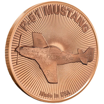 Kampfflugzeug – P‑51 Mustang 1 Unze Kupfer