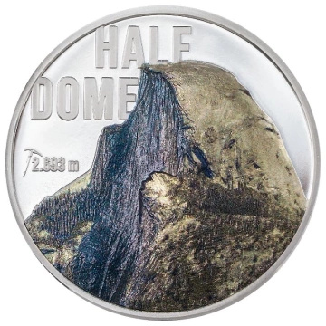 Cook Islands: Mountains – Half Dome coloured 2 oz Silber 2023 Proof Ultra High Relief Coin