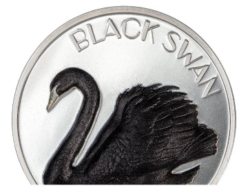 Cook Islands: Black Swan 2 oz Silver 2023 Black Proof Ultra High Relief Coin