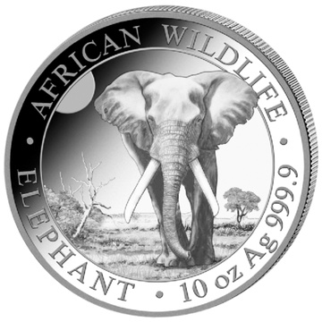 African Wildlife: Somalischer Elefant 10 Unzen Silber 2025