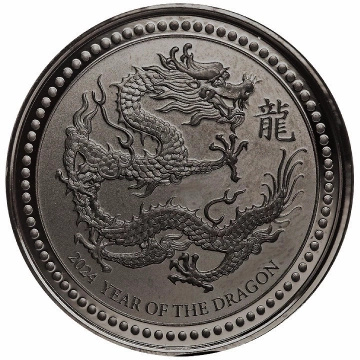 Samoa: Year of the Dragon 1/2 oz Silber 2024 Black Rhodium