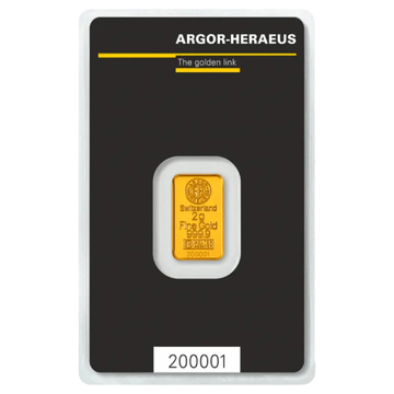  Argor Heraeus 2-Gramm-Goldbarren LBMA GD Refiner