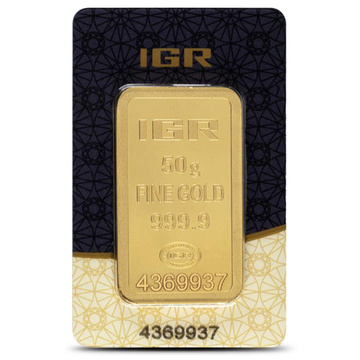 IGR 50 grams Gold Bar LBMA GD Refiner