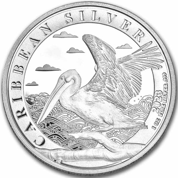 Barbados: Caribbean Pelican 1 oz Silber 2023