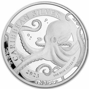 Barbados: Caribbean - Octopus 1 oz Silber 2023 Coin