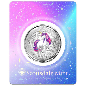 Fiji: Unicorn "Veloria" coloured 1 oz Silber 2024 Prooflike