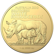 Australia Zoo: Southern White Rhinoceros 1 oz Gold 2023
