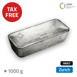 1000 g Investment Silver LBMA im zollfreien Magazin in Zürich (Brink's)