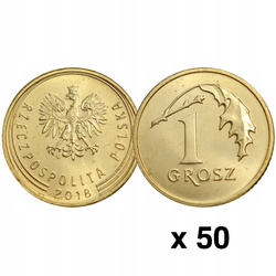 National Bank of Poland: 1 gr from the Bank Roll Coin (50 pcs) - Random Year