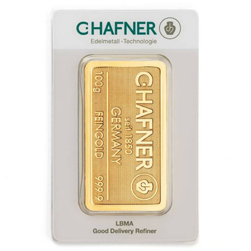 C. Hafner 100 grams Gold Bar LBMA GD Refiner
