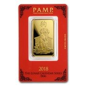 1 oz Bar Gold Lunar Year of the Dog