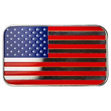 Scottsdale Mint United States of America Flag coloured 1 oz Silver Bar