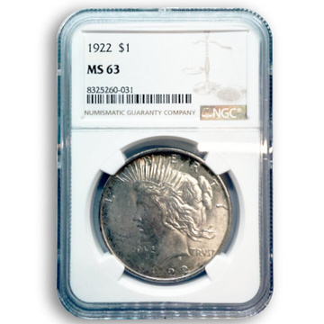 Peace Dollar Silver Coin Random Year NGC MS63 