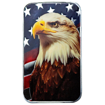 Scottsdale Mint Patriotic Bald Eagle coloured 1 oz Silver Bar