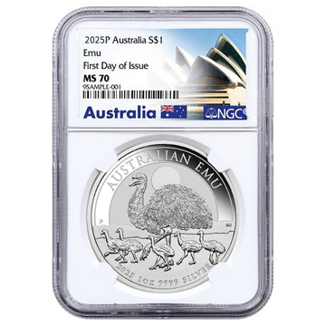 Australian Emu 1 oz Silver 2025 MS 70 NGC First Day of Issue