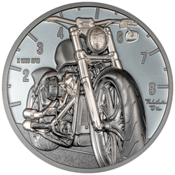  Cook Islands: The Journey Motorbike 2 oz Silver 2024 Black Proof High Relief Coin