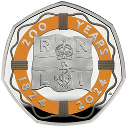 200 Years of the RNLI 2024 kolorowany 50p coloured Silver 2024 Proof