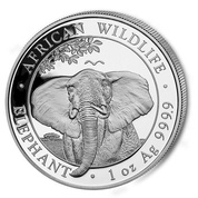 African Wildlife: Somalia Elephant 1 oz Silver 2021