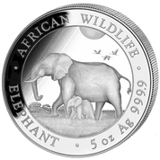 African Wildlife: Somalia Elephant 5 oz Silver 2022