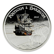 Antigua & Barbuda: Rum Runner colored 1 oz Silver 2018 Proof