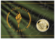 Anzac Day 13.5 grams of 2022 Aluminum Bronze (Coin in green card)