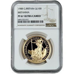 Britannia 1 oz Gold 1988 Proof PF67 NGC Ultra Cameo