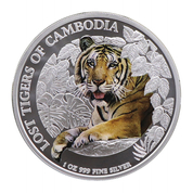 Cambodia: The Lost Tiger of Cambodia colored 1 oz Silver 2023