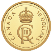 Canada: His Majesty King Charles III's Royal Cypher $10 Gold 2023 Proof 