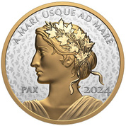 Canada: Peace Dollar gold-plated 1 oz Silver 2024 Proof Ultra High Relief Coin