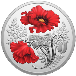 Canada: Remembrance Day coloured $20 Silver 2024 Proof Coin 