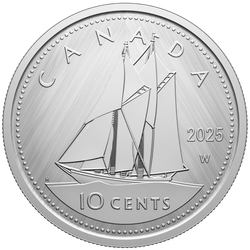 Canada: Tribute - W Mint Mark "Bluenose" 10-cents Silver 2025 Specimen