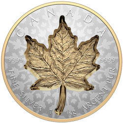 Canadian Maple Leaf -Super Incuse 1000 gram Silver 2024 Gilded Reverse Proof