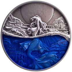 Chad: Mechanical Creature - Under The Ocean colored 3 oz Silver 2023 High Relief Antiqued Coin