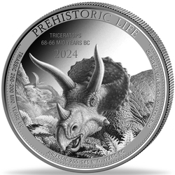 Congo: Prehistoric Life II - Triceratops 1 oz Silver 2024