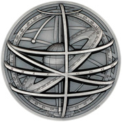Cook Islands: Historic Instruments - Armillary sphere 2 oz Silver 2024 Ultra High Relief Antiqued Coin