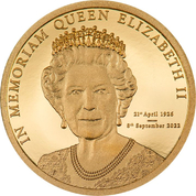 Cook Islands: In Memoriam Queen Elizabeth II 0.5 grams Gold 2022 Proof 